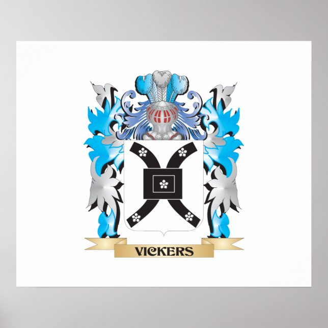 Póster Escudo de armas Vickers - escudo familiar (Frente)
