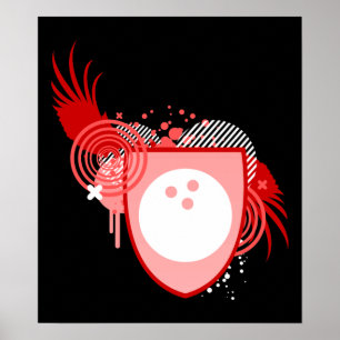 Póster escudo de bolos de alta fidelidad