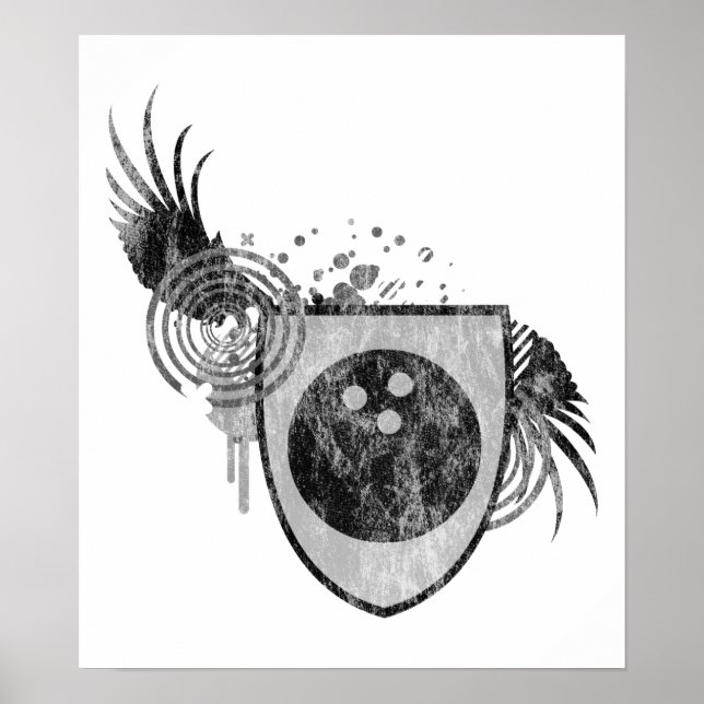 Póster escudo de bolos de alta fidelidad (Frente)