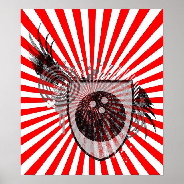 Póster escudo de bolos de alta fidelidad (Frente)