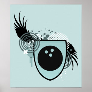 Póster escudo de bolos de alta fidelidad