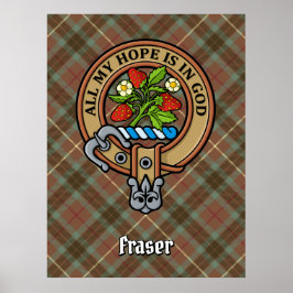 Póster Escudo de Clan Fraser sobre la caza al tartán eros