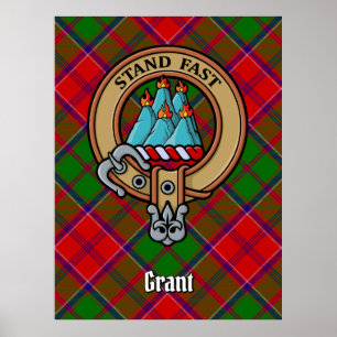 Póster Escudo de Clan Grant sobre Tartán