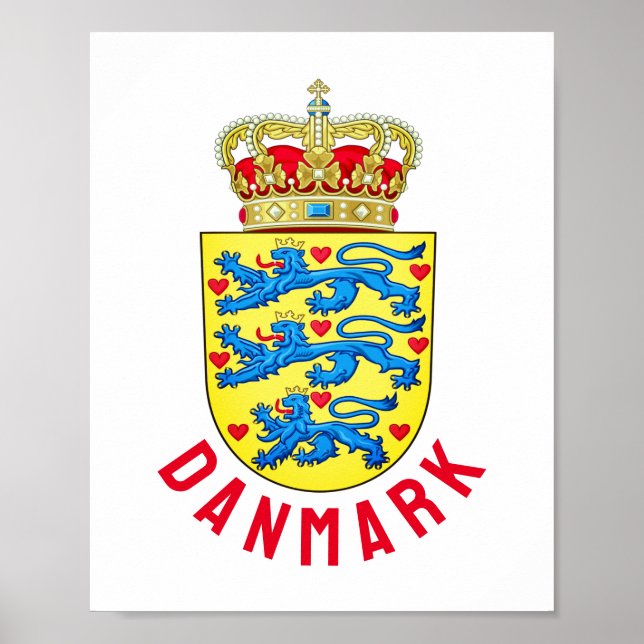 Póster Escudo de Dinamarca (Frente)