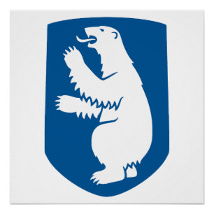 Póster escudo de Groenlandia país símbolo emblema bandera