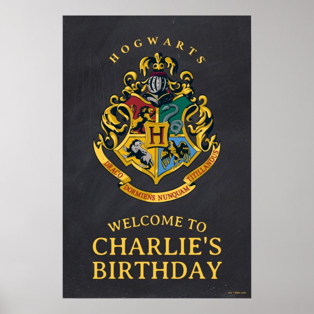 Póster Escudo de Hogwarts de Harry Potter Cumpleaños (Frente)