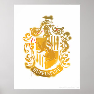 Póster Escudo de Hufflepuff - Salpicado