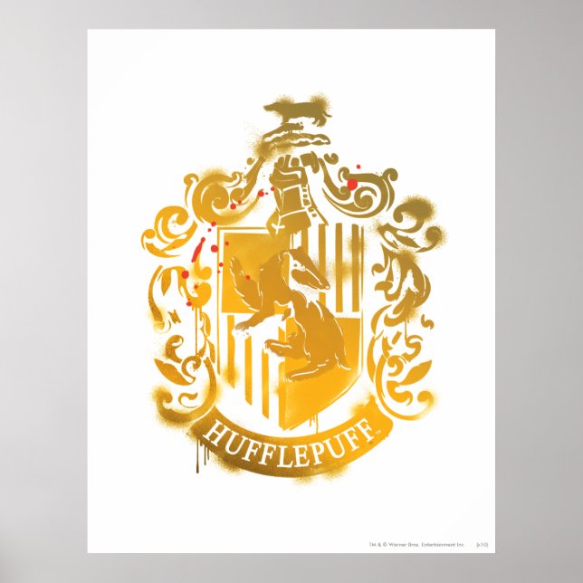 Póster Escudo de Hufflepuff - Salpicado (Frente)