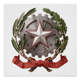 Póster escudo de Italia país bandera símbolo emblema