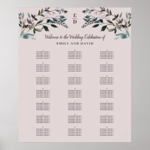 Póster Escudo de jardín   Cuadro de asientos alfabéticos 