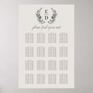 Póster Escudo de jardín Eggshell Tabla de asientos de
