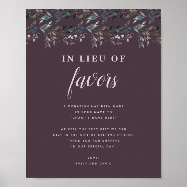 Póster Escudo de jardín | Fundación de donaciones de Boda (Frente)