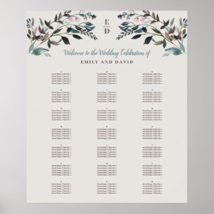 Póster Escudo de jardín Gráfico de asientos alfabéticos
