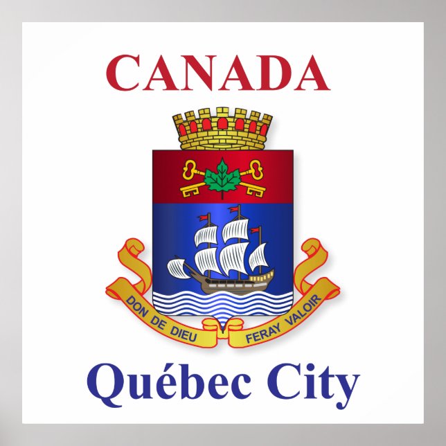 Póster Escudo de la ciudad de Quebec (Frente)