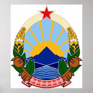 Póster Escudo de Macedonia Símbolo herálgico oficial