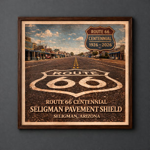 Póster Escudo de Pavimento de Seligman Ruta 66