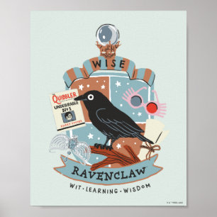 Póster Escudo de Ravenclaw estilo Cartoon Wise