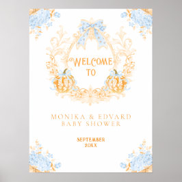 Póster Escudo de toile de calabaza Elegant Boy Baby Showe