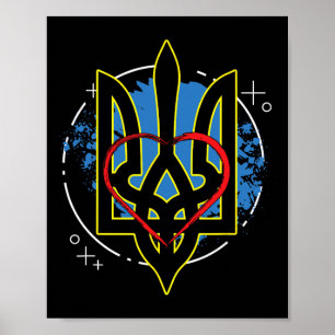 Póster Escudo de Ucrania De Ucrania Cosaco Ucraniano