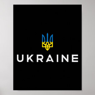 Póster Escudo de Ucrania Emblema Tridente Ucraniano Tryzu