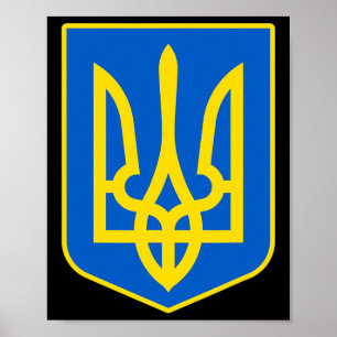 Póster Escudo de Ucrania muestra orgullo ucraniano Tryzub