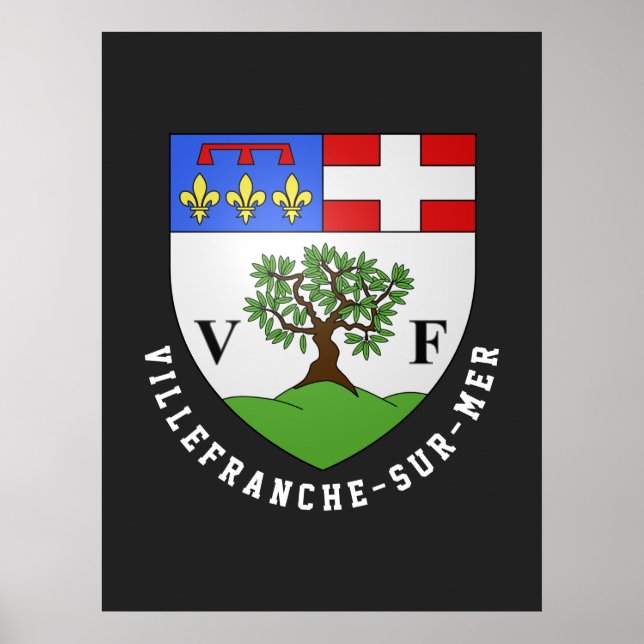 Póster Escudo de Villefranche-sur-Mer, Francia (Frente)