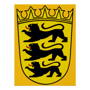 Póster Escudo del estado alemán de Baden-Wurttemberg