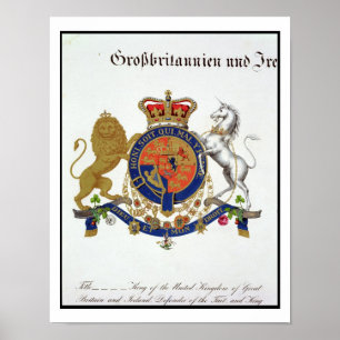 Póster Escudo del rey del Reino Unido de gran B