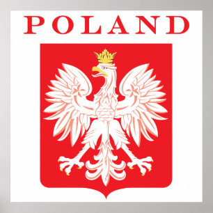 Póster Escudo del rojo de Polonia Eagle