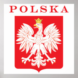 Póster Escudo del rojo de Polska Eagle
