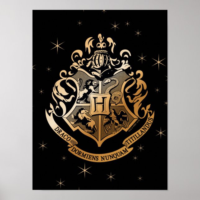 Póster ESCUDO dorado de HOGWARTS™ (Frente)