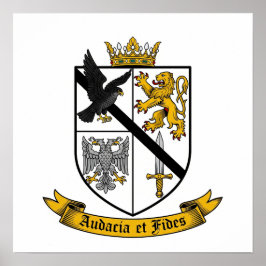 Póster Escudo heráldico de armas de Audacia y Fides