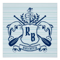 Escudo Náutico Delfines Ancla Oars Shield Coastal