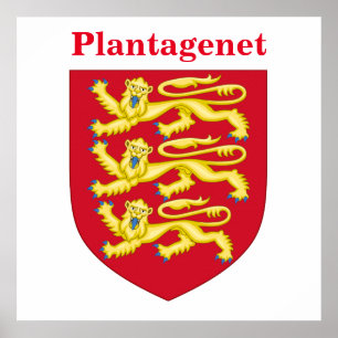 Póster Escudo real de Plantagenet con el texto