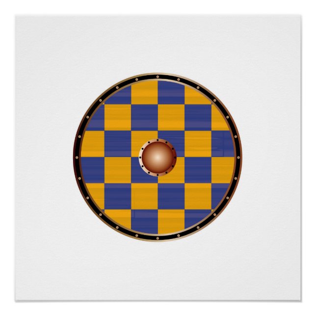 Póster Escudo redondo con la bandera de Surrey (Anverso)