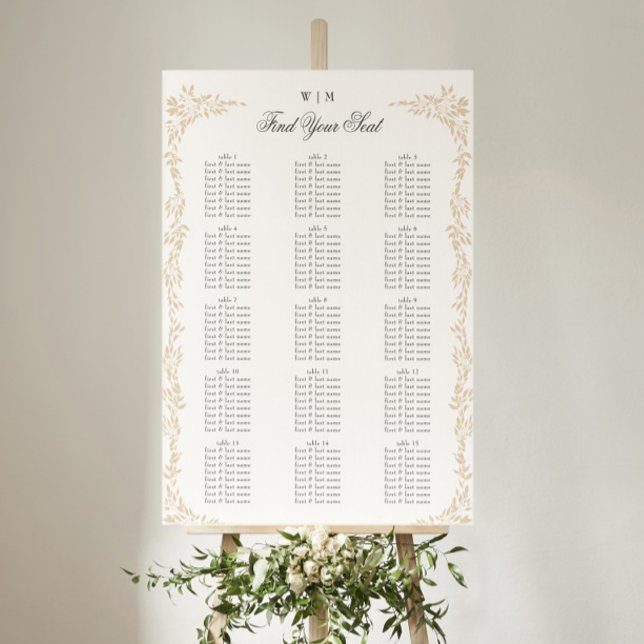 Póster escudo Rubor monograma tradicional matrimonio eleg (Subido por el creador)