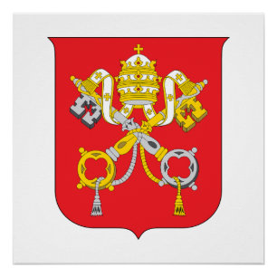 Póster escudo símbolo emblema bandera país Vaticano