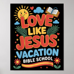 Póster Escuela Bíblica de Vacaciones Amor Como Jesús Vbs 
