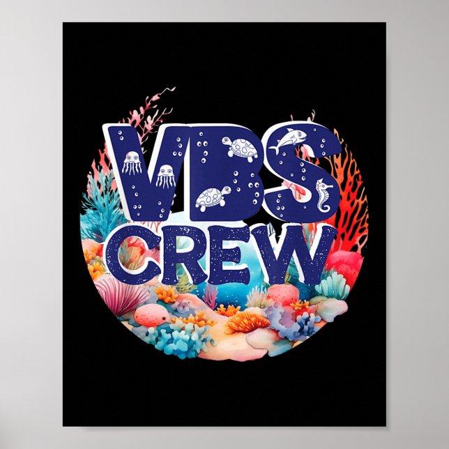 Póster Escuela Bíblica de Vacaciones Crew Vbs Buceo Crew  (Frente)