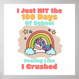 Póster Escuela de 100 días, acabo de golpear y aplastar l