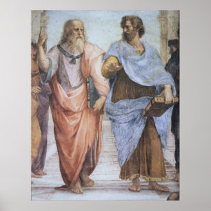 Póster Escuela de Atenas (detalle - Platón y Aristóteles)