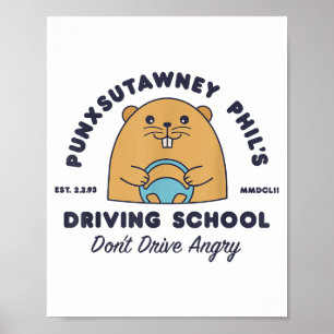Póster Escuela de Conducción de Marmota Hombres Mujeres D