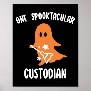 Póster Escuela de Custodio Espeluznante Conserje Custodio