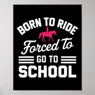 Póster Escuela de equitación Chica ecuestre