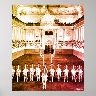 Póster Escuela de Equitación Española de Viena Antigua Au