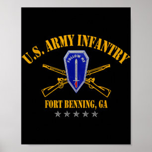 Póster Escuela de Infantería Fort Benning Veterano Patrió