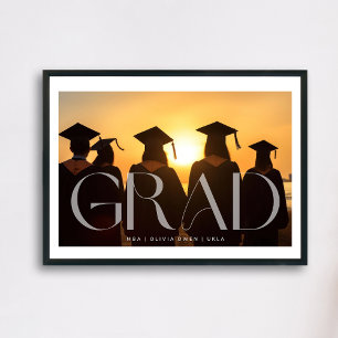 Póster Escuela de posgrado blanco transparente y moderno