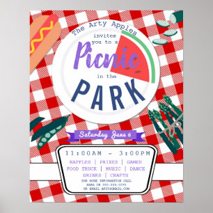 Póster escuela de recaudación de fondos para fiestas de p