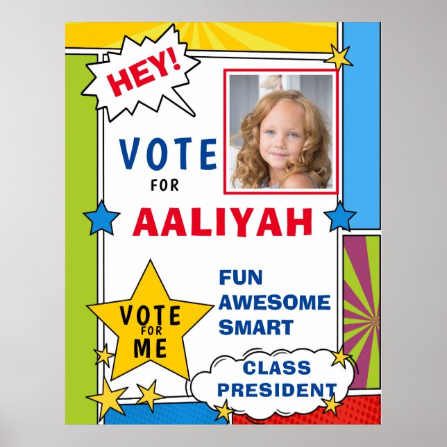 Póster Escuela de votación dinámica de Personalizados con (Frente)