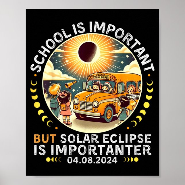 Póster Escuela Divertida Importante Eclipse Solar Importa (Frente)